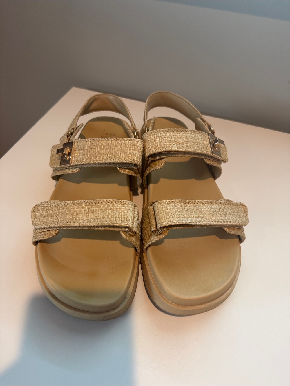 a new day Beige Woven Strap Sandals